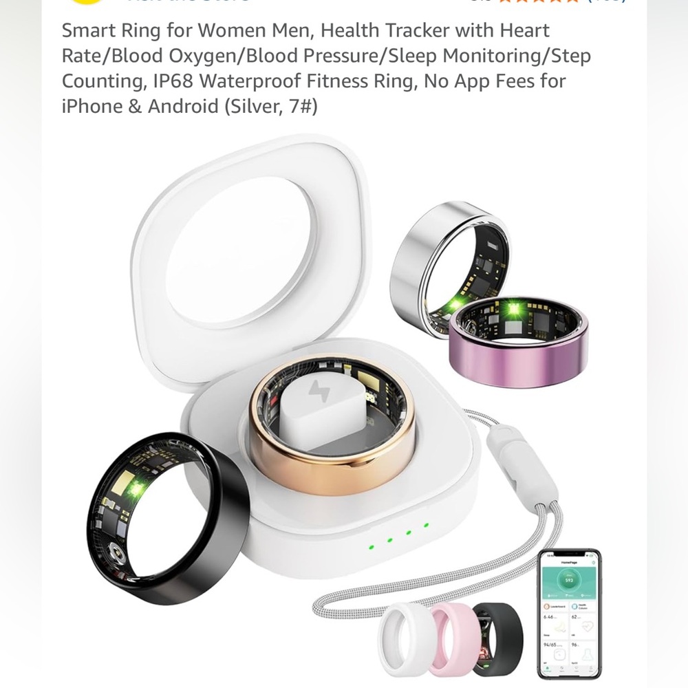 Smart Fitness Ring with Health Monitoring - Silver